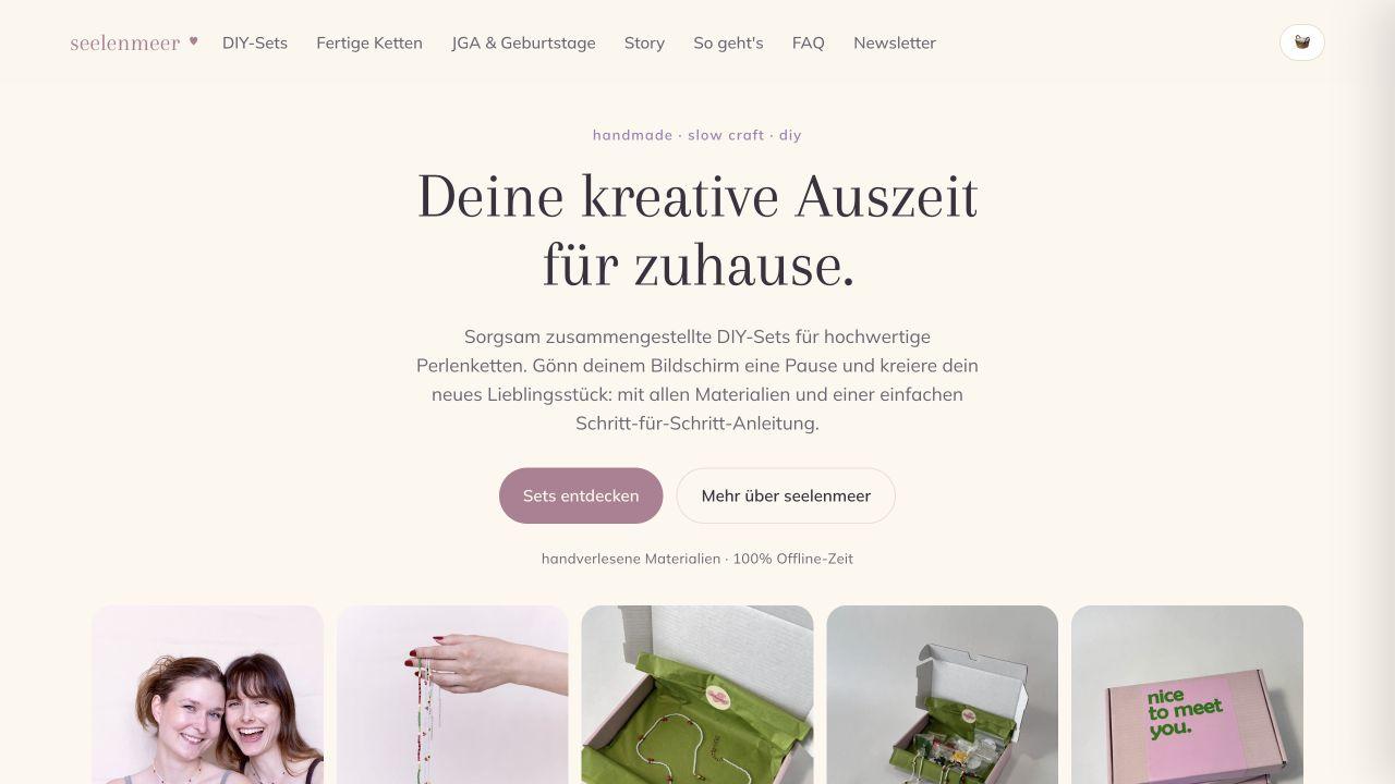 Screenshot der Website seelenmeer